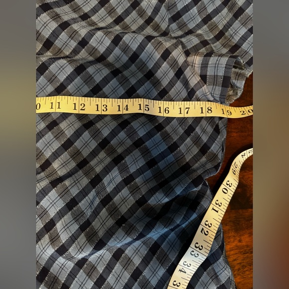 Talbots Sky Blue Plaid Tie Back Lightweight Preppy Shift Maxi Dress Sz 12 - Picture 9 of 10